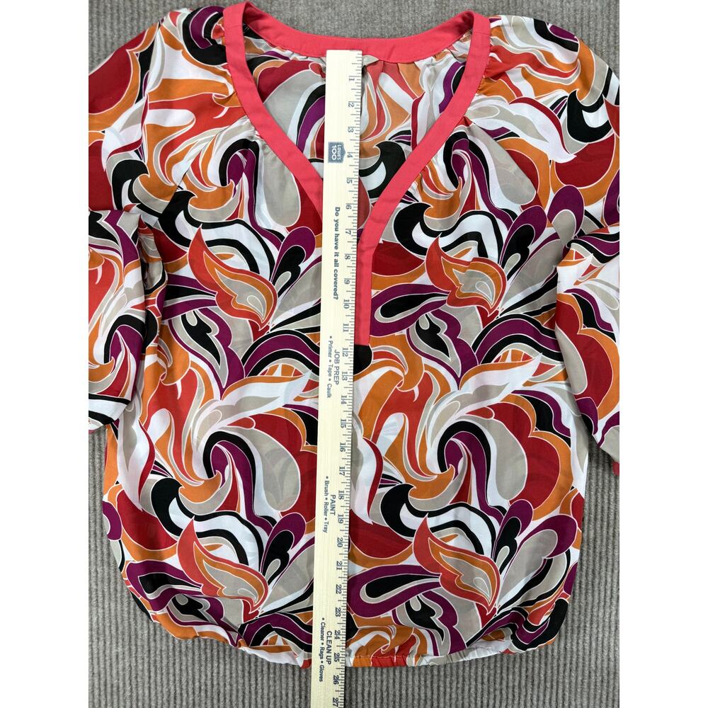 Banana Republic Psychedelic Abstract Swirl Blouse L - Picture 7 of 7